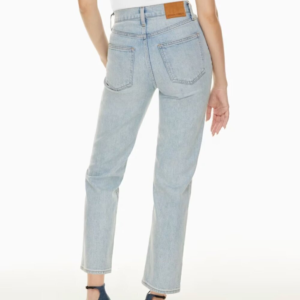 Denim Forum The Arlo High Rise Straight 28l 9 yrs Blondie Bleu Button Fly Size26